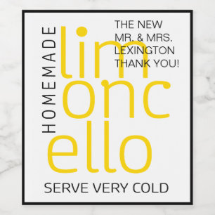 Homemade Limoncello Wedding Guest Favor Label