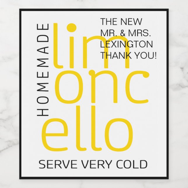Homemade Limoncello Wedding Guest Favor Label | (Single Label)