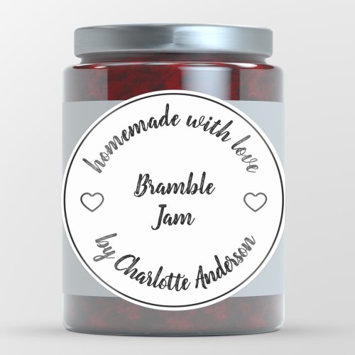 Homemade Made with Love  Heart Jelly Jam Canning Classic Round Sticker