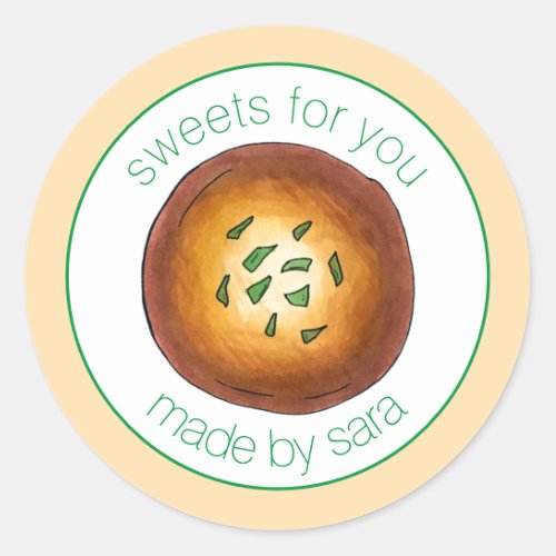 Homemade Malpua Indian Pancake Mithai Sweets Classic Round Sticker