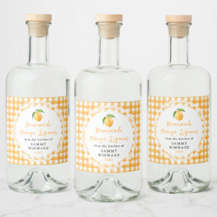 Homemade Mango Liqueur Bottle Label