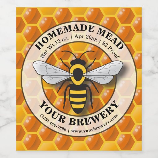 Homemade Mead Template Wine Bottle Label Zazzle