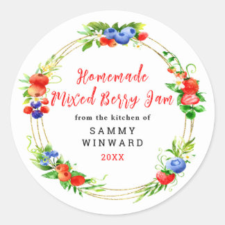 Homemade Mixed Berry Jam Canning Label