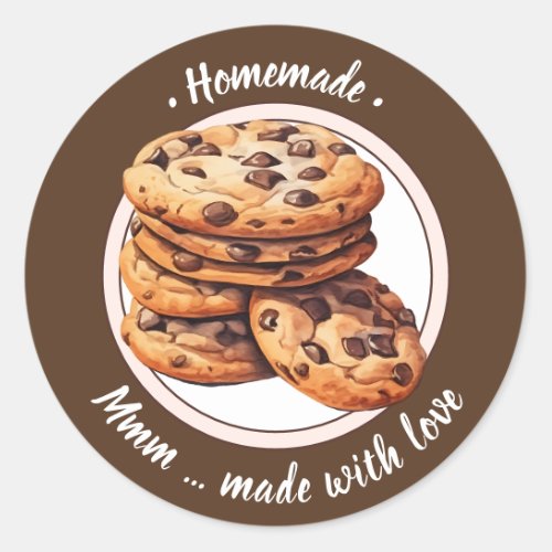 Homemade _ mmm made with love classic round stick classic round sticker