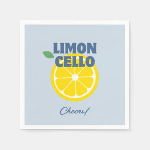 Homemade Modern Blue Love Limoncello Liquor  Napkins