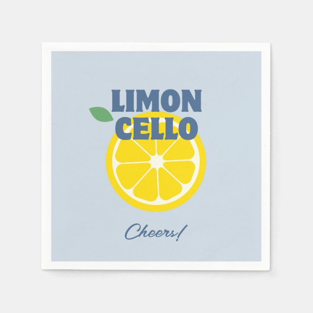 Homemade Modern Blue Love Limoncello Liquor  Napkins (Front)