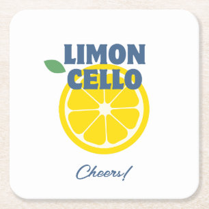 Homemade Modern Cream White Limoncello Liquor  Square Paper Coaster