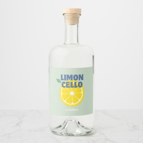 Homemade Modern Mint Limoncello Liquor Bottle Label