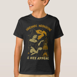 Homemade Moonshine And Hex Appeal Halloween Witch T-Shirt