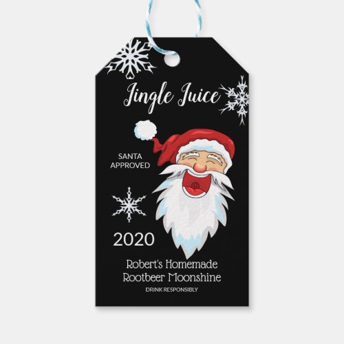 Homemade Moonshine Personalized Holiday Gift Tags
