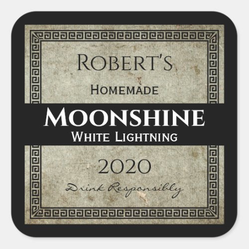 Homemade Moonshine Personalized Square Sticker