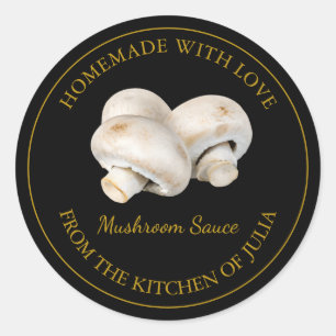 Homemade Mushroom Sauce Label Black