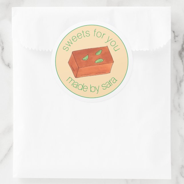 Homemade Mysore Pak Mithai Indian Sweets Classic Round Sticker (Bag)