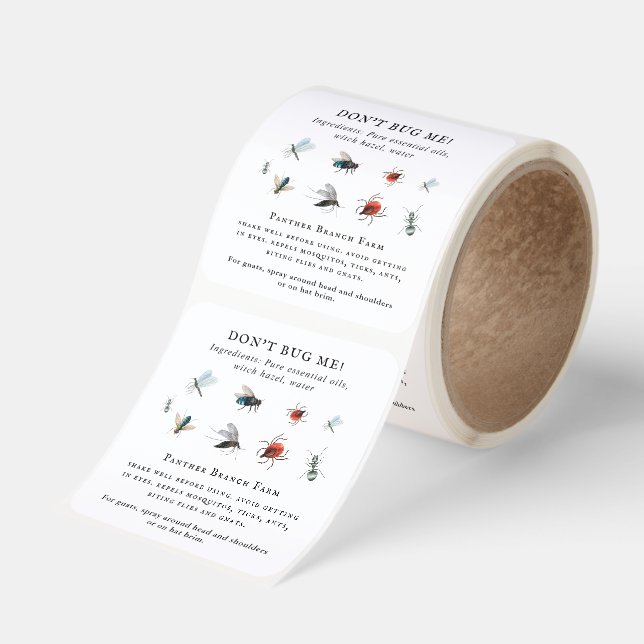 Homemade Natural Bug Repellent Ingredients Square Sticker (Roll)