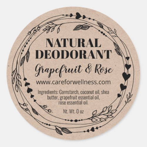 Homemade Natural Handmade Deodorant Labels