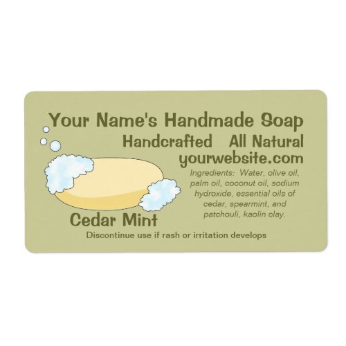 Homemade Natural Soap Labels Design Template