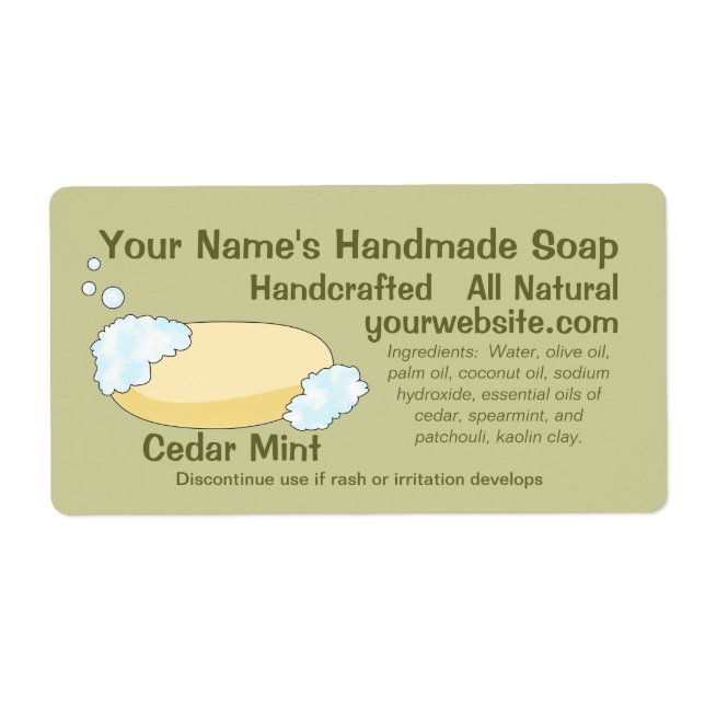 Homemade Natural Soap Labels Design Template (Front)