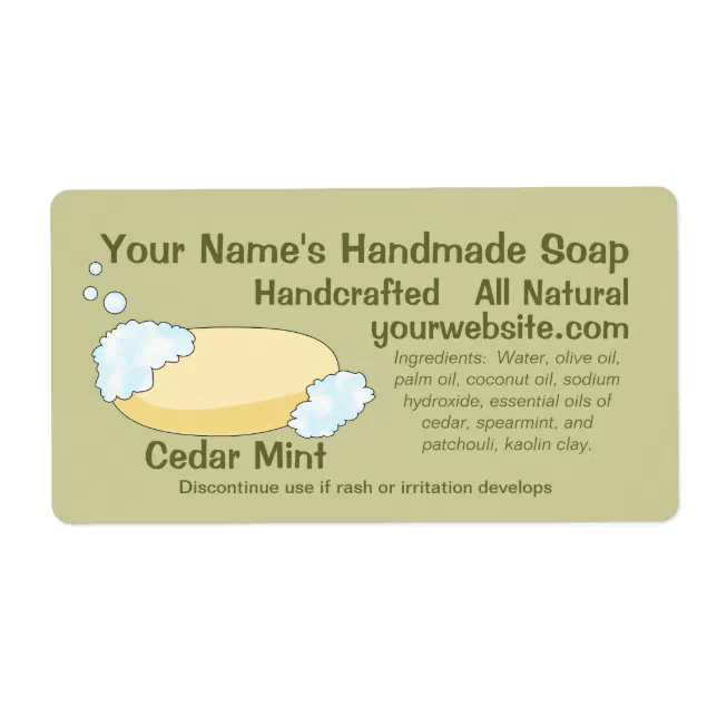 Homemade Natural Soap Labels Design Template | Zazzle