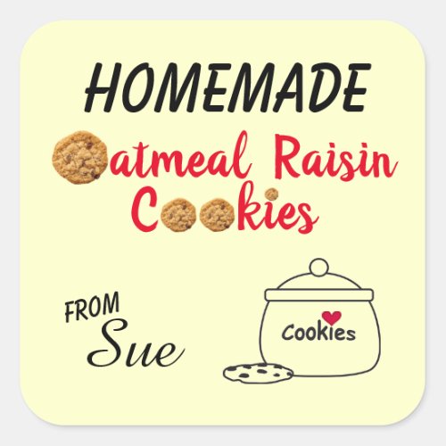 Homemade Oatmeal Raisin Cookie Label Stickers