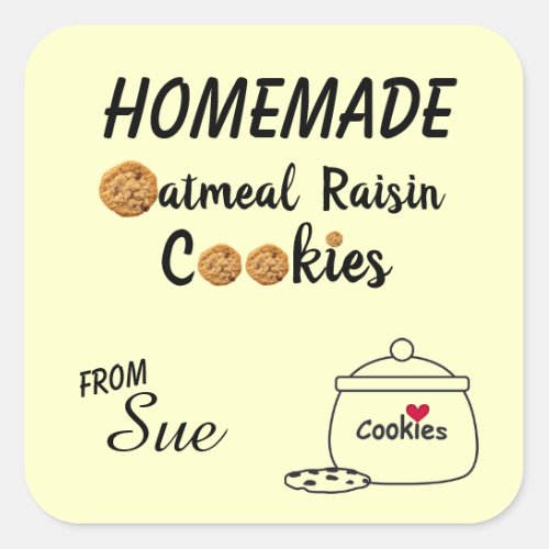 Homemade Oatmeal Raisin Cookie Stickers