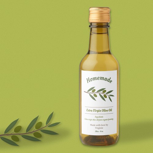 Homemade Olive Oil Bottle Label Sticker