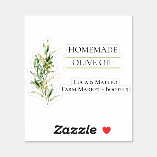 Homemade Olive Oil Clear Product Label