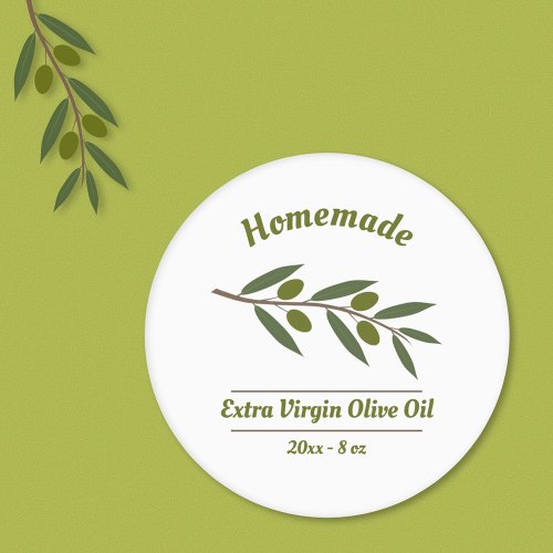 Homemade Olive Oil Label Sticker