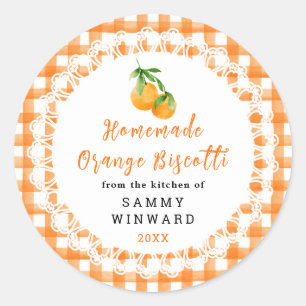 Homemade Orange Biscotti Label