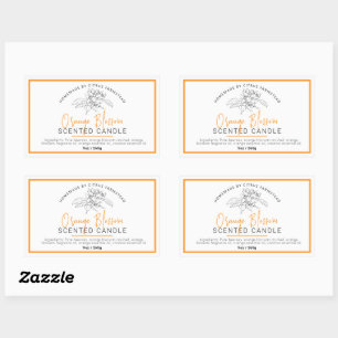 Homemade orange blossom candle ingredients rectangular sticker