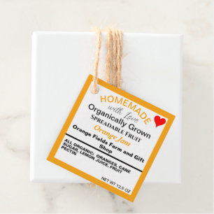 Homemade Orange Jam QR Code Favor Tags