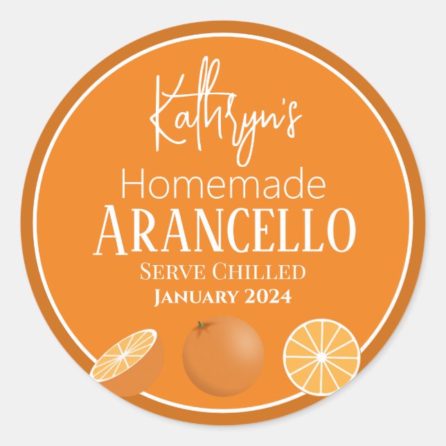 Homemade Orange Liqueur/Food/Product Label (Front)