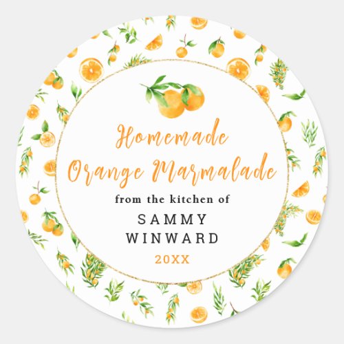 Homemade Orange Marmalade Canning Label