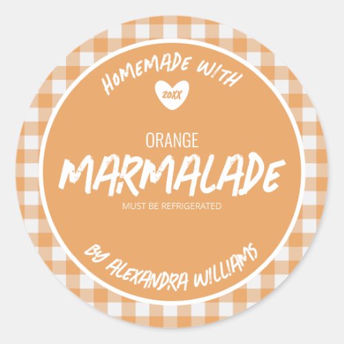 Homemade Orange Marmalade Classic Round Sticker