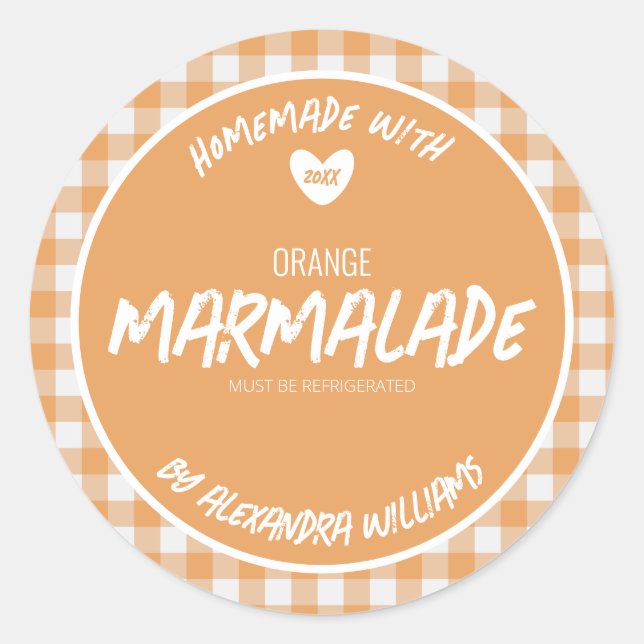Homemade Orange Marmalade Classic Round Sticker (Front)