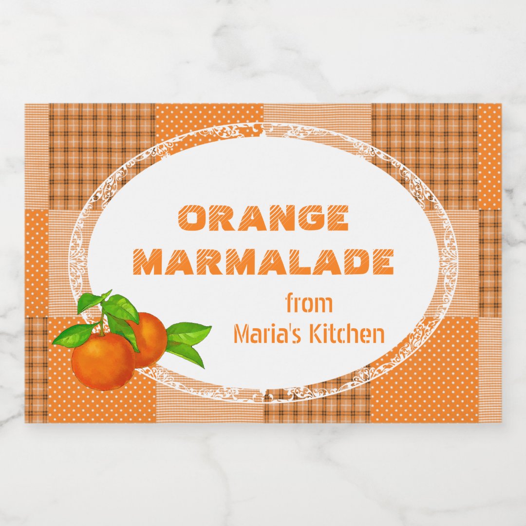 Homemade Orange Marmalade From Your Kitchen Food Label Zazzle