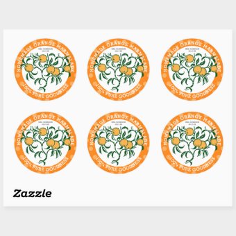 Homemade Orange Marmalade Jam | Jar Food Labels | Zazzle