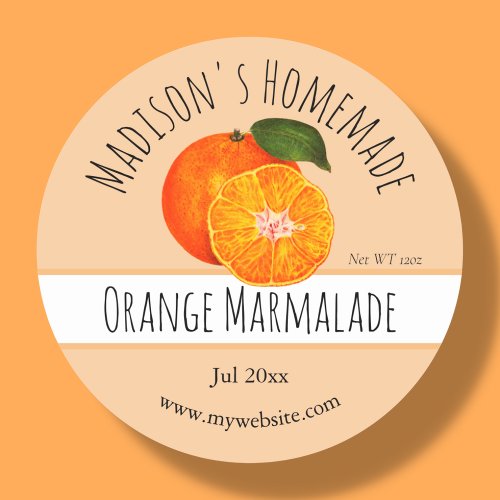 Homemade Orange Marmalade Jar Labels