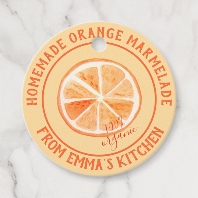 Homemade Orange Marmelade - 100% Organic Favor Tags