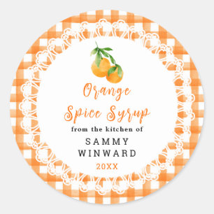 Homemade Orange Spice Syrup Label