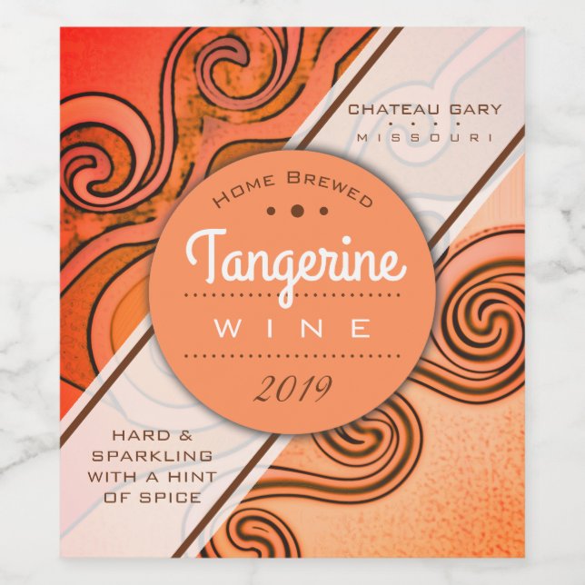 Homemade orange wine cider personalized label (Single Label)