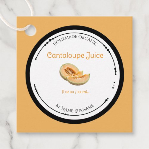 Homemade Organic Cantaloupe Juice Label Tag