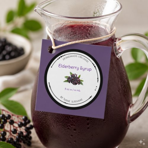 Homemade Organic Elderberry Syrup Label Hang Tag