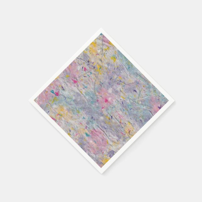 Homemade Paper with Colorful Pulp Accents Napkins (Corner)