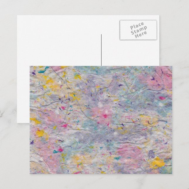 Homemade Paper with Colorful Pulp Accents Postcard (Front/Back)