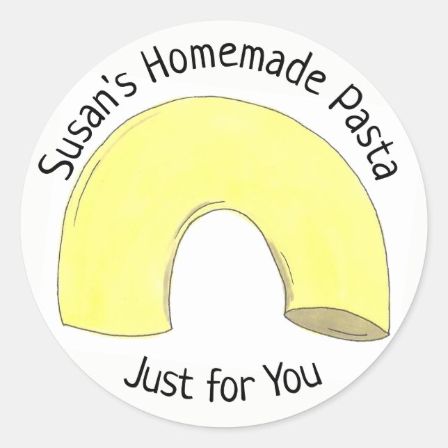 Homemade Pasta Personalized Macaroni Italian Food Classic Round Sticker (Front)