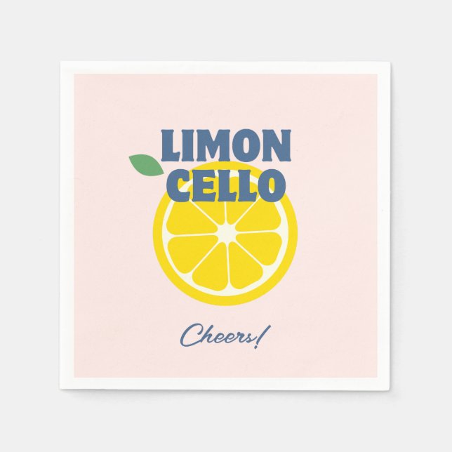 Homemade Pastel Pink Limoncello Liquor  Napkins (Front)