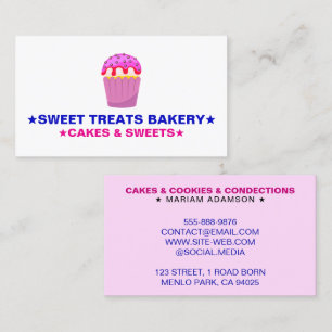 Homemade Pastry Chef Cute Cake Bakery Logo Business Card