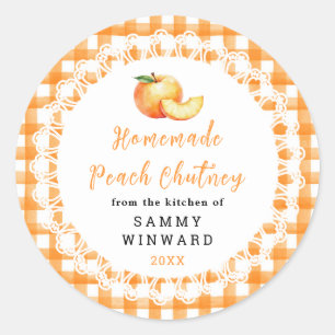 Homemade Peach Chutney Jar Label