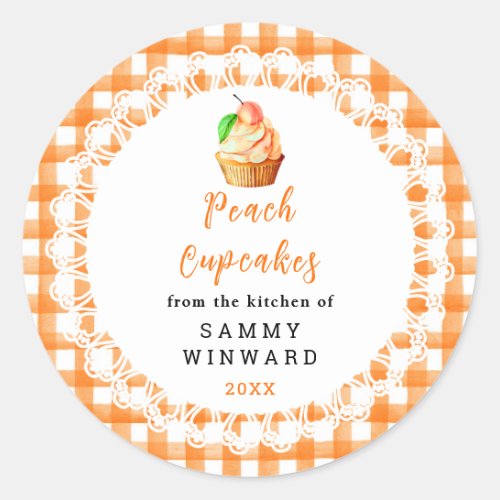 Homemade Peach Cupcakes Food Label