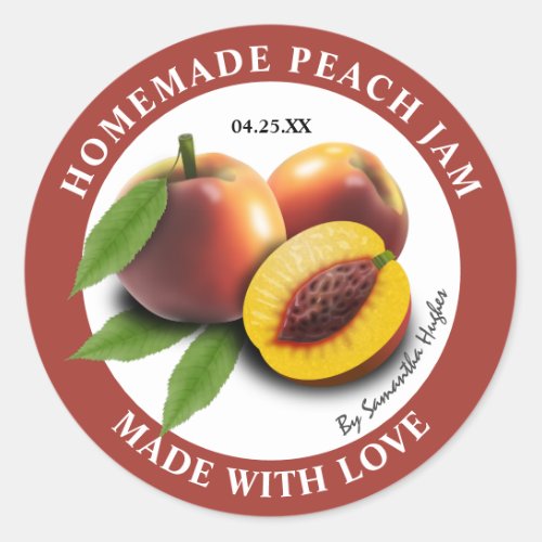 Homemade Peach Jam Labels